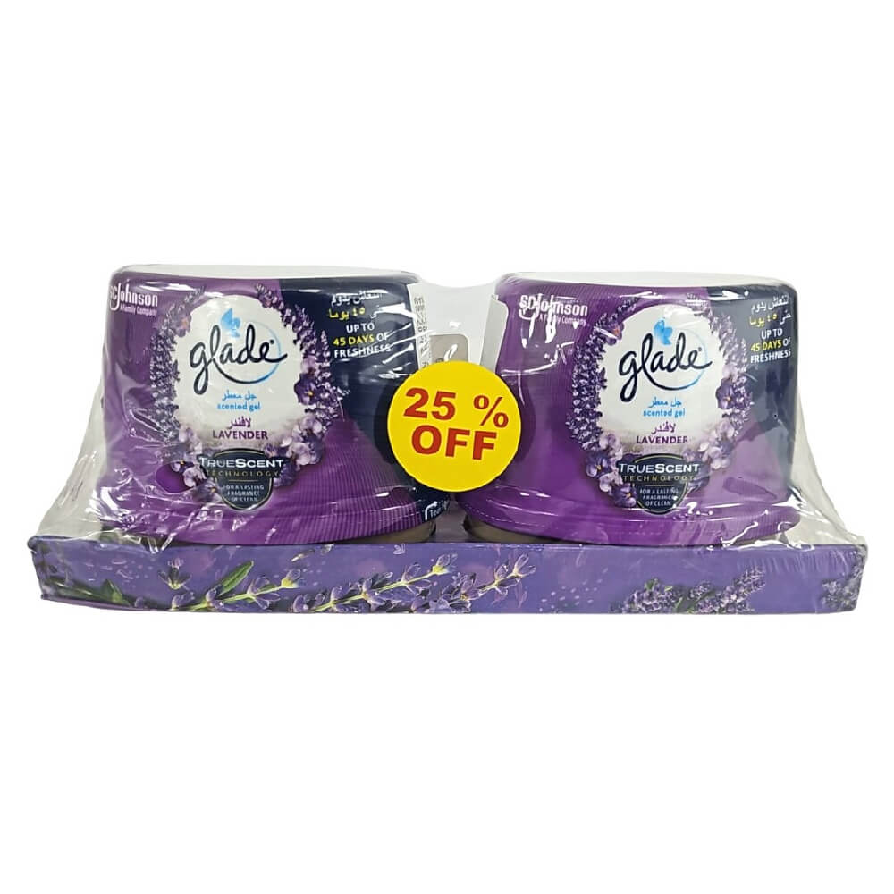 Glade Lavender Scented Gel Air Freshener 2x180Gm
