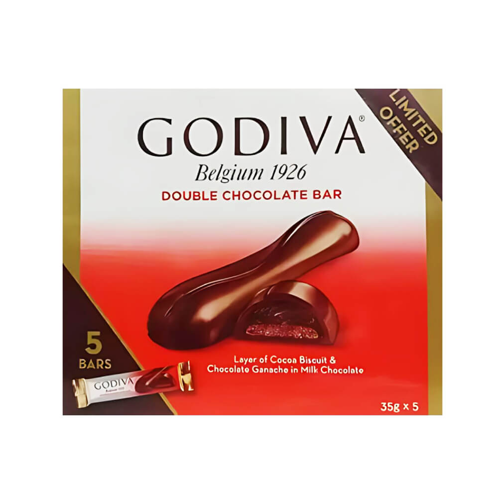 Godiva Double Chocolate Bar 5x35g