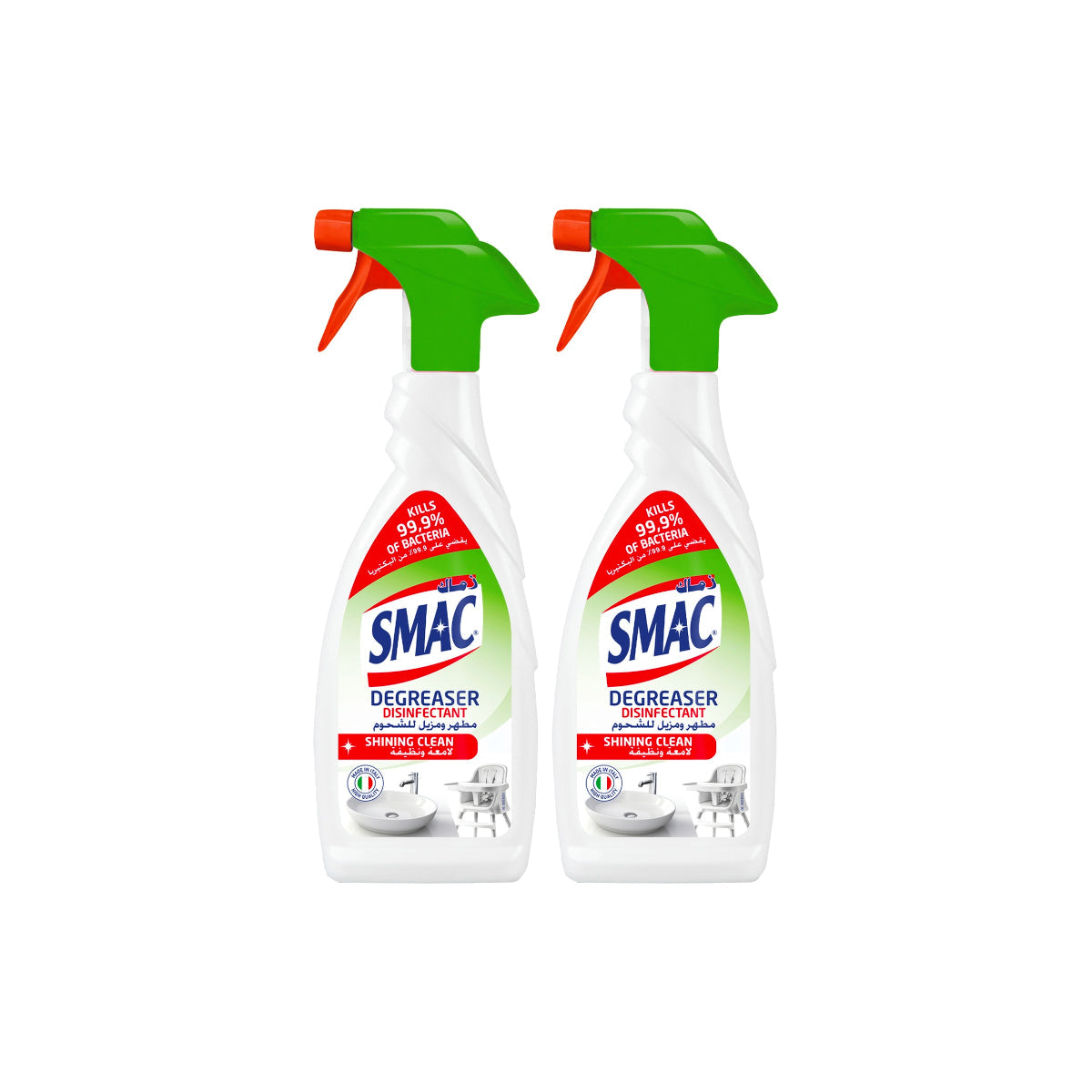 Smac Degreaser Disinfectant Shining Clean 2x650ml
