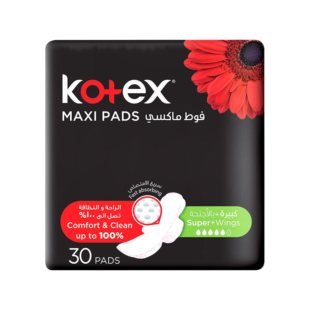Kotex Maxi Pads Super Slim + Wings 30's @ 30% Off