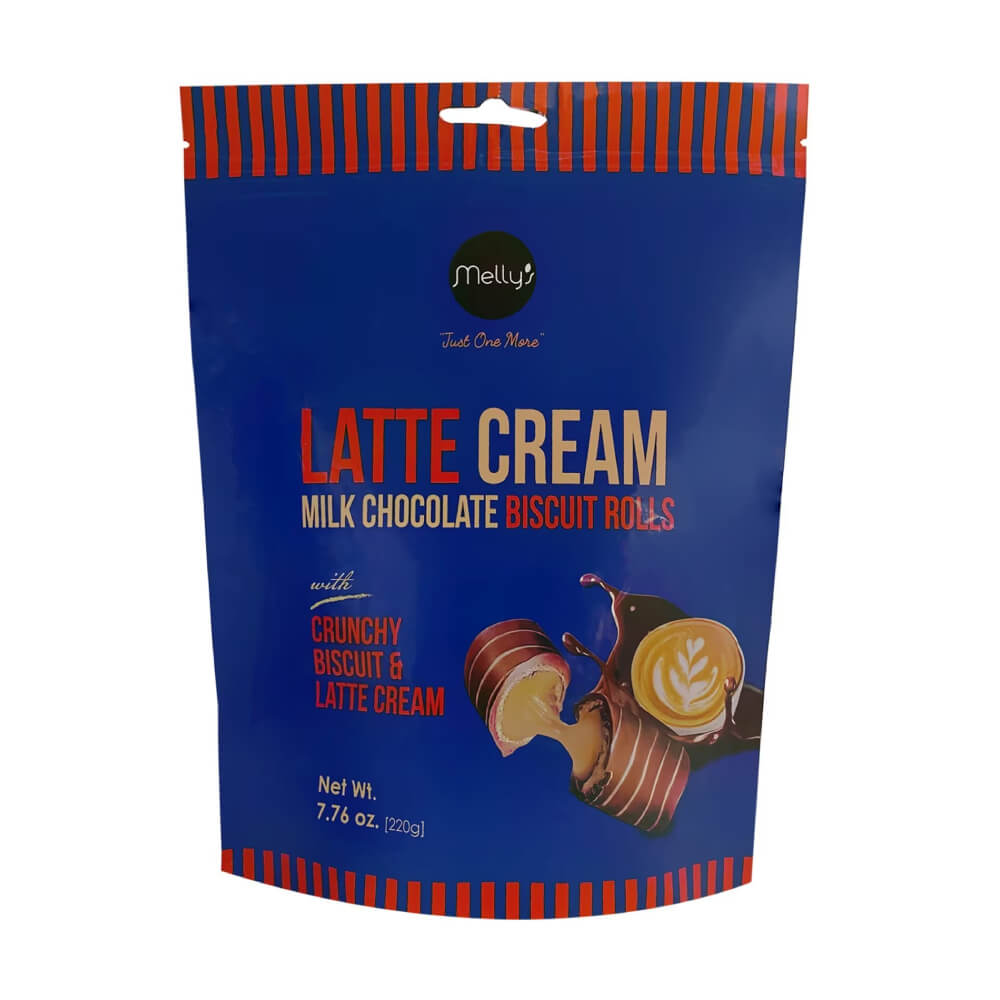 Melly's Latte Cream Milk Chocolate Biscuit Rolls 220gm