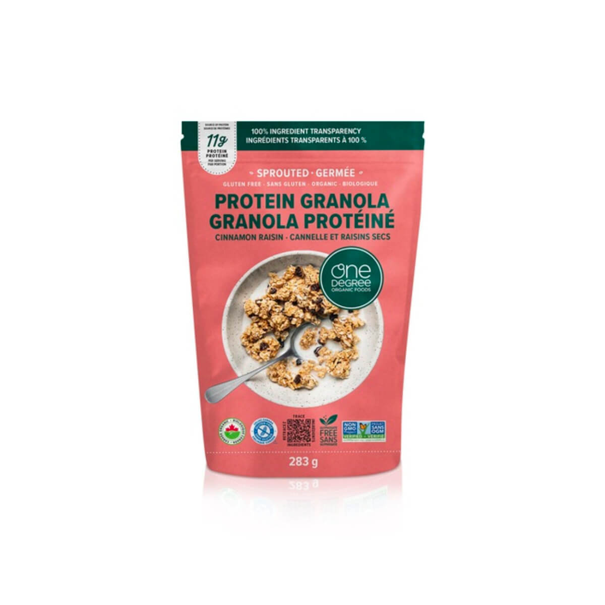 One Degree Organic Foods Cinnamon Raisin Protein Granola 283g