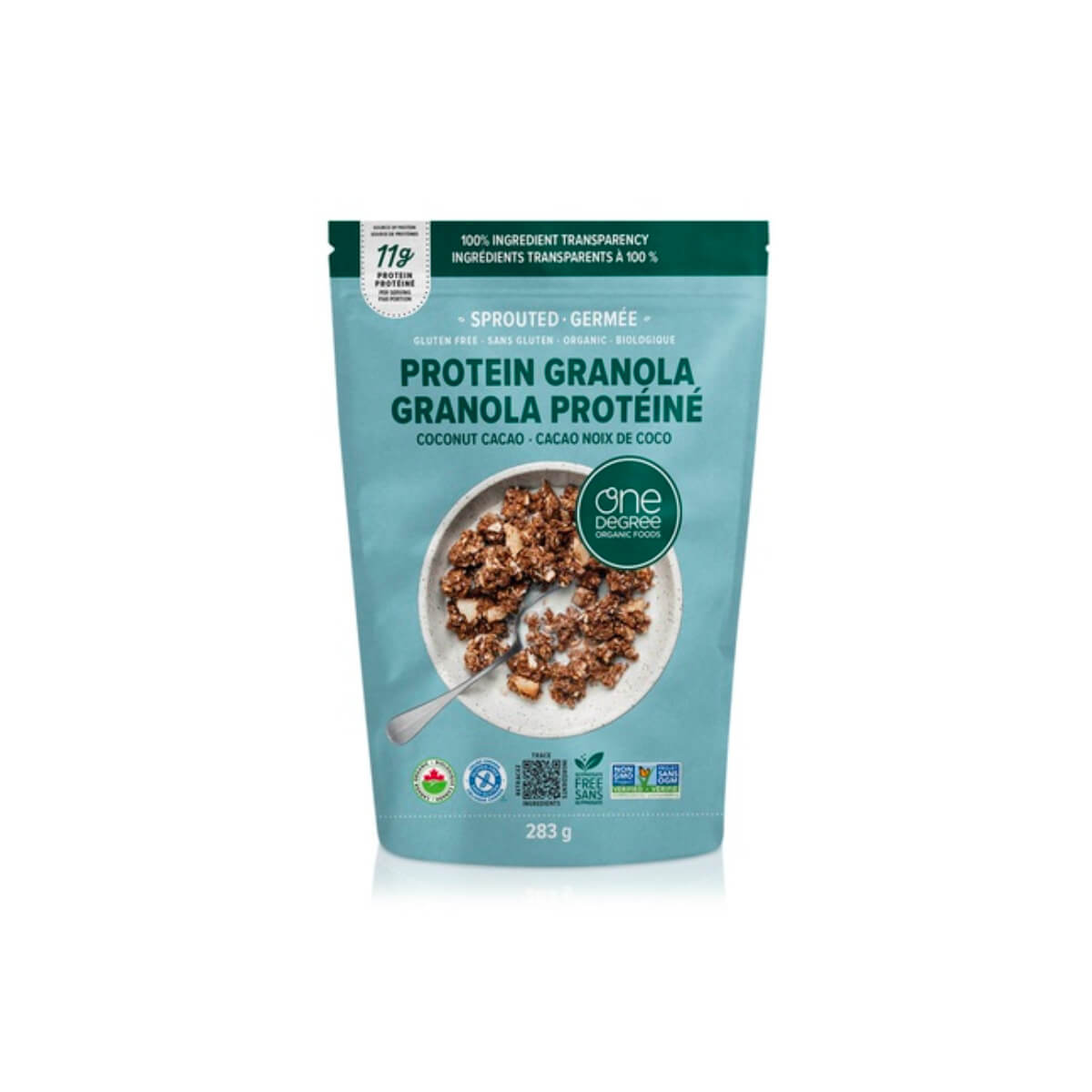 One Degree Organic Foods Organic Sprouted Protein Granola Coconut Cacao 283g