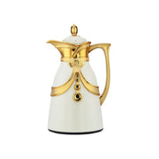 Arabic Dallah Flask Matte Cream White And Golden 0.7L