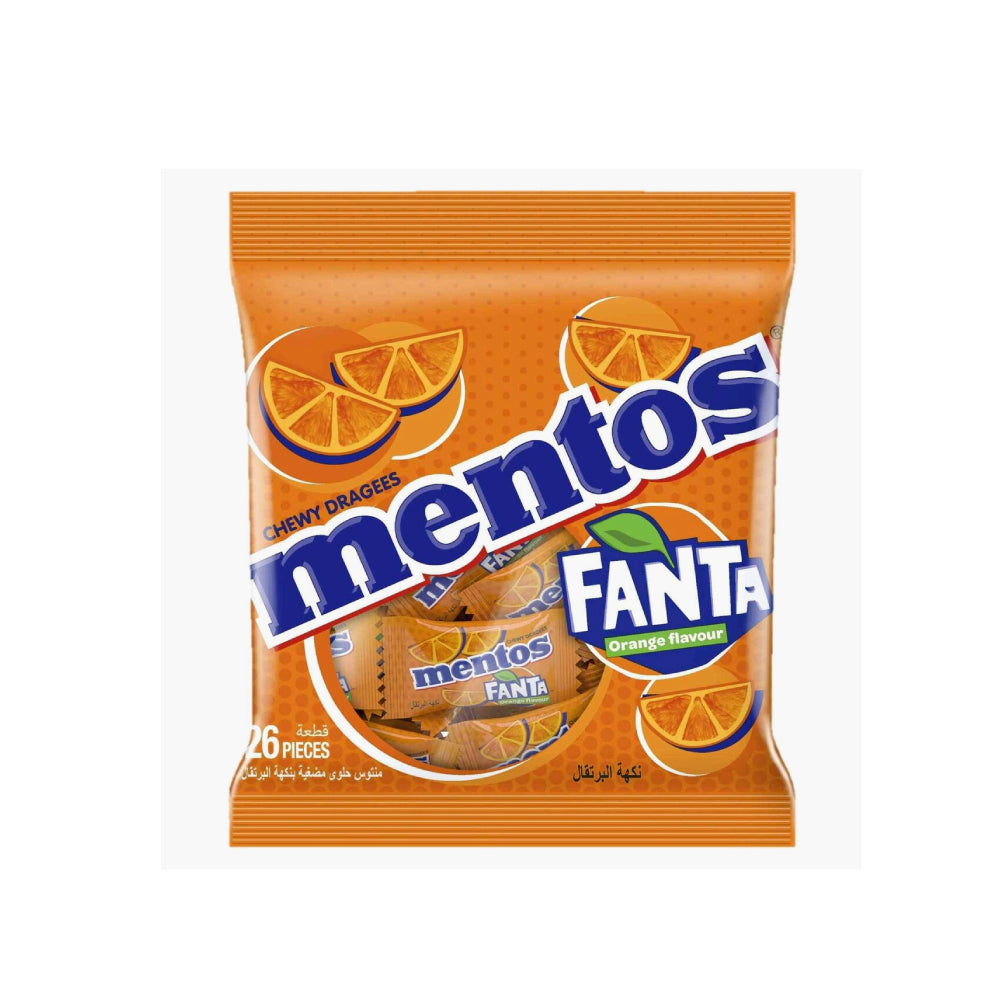 Mentos Fanta Orange Flavour Chewy Drages 26 Pieces