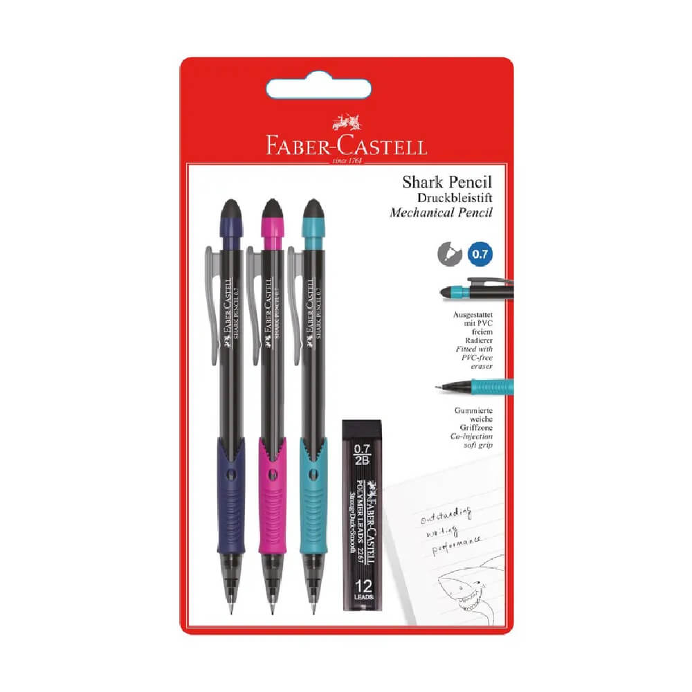Faber-Castell Shark Mechanical Pencil 0.7Mm 3Pieces