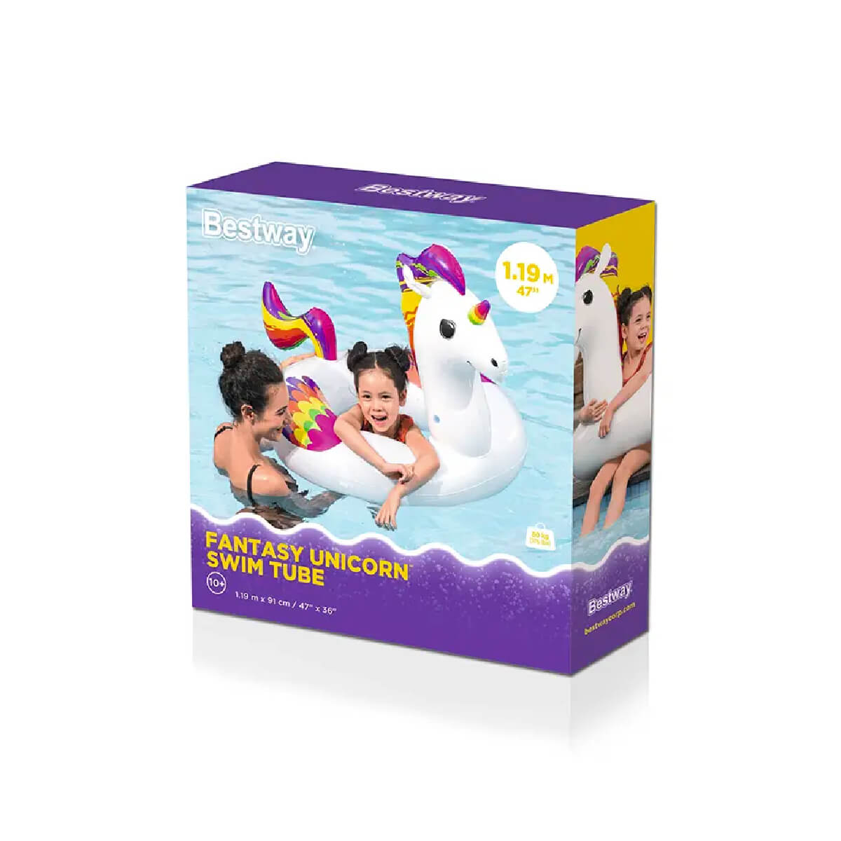 Bestway Fantasy Unicorn Swim Ring Tube 119cm x 91cm