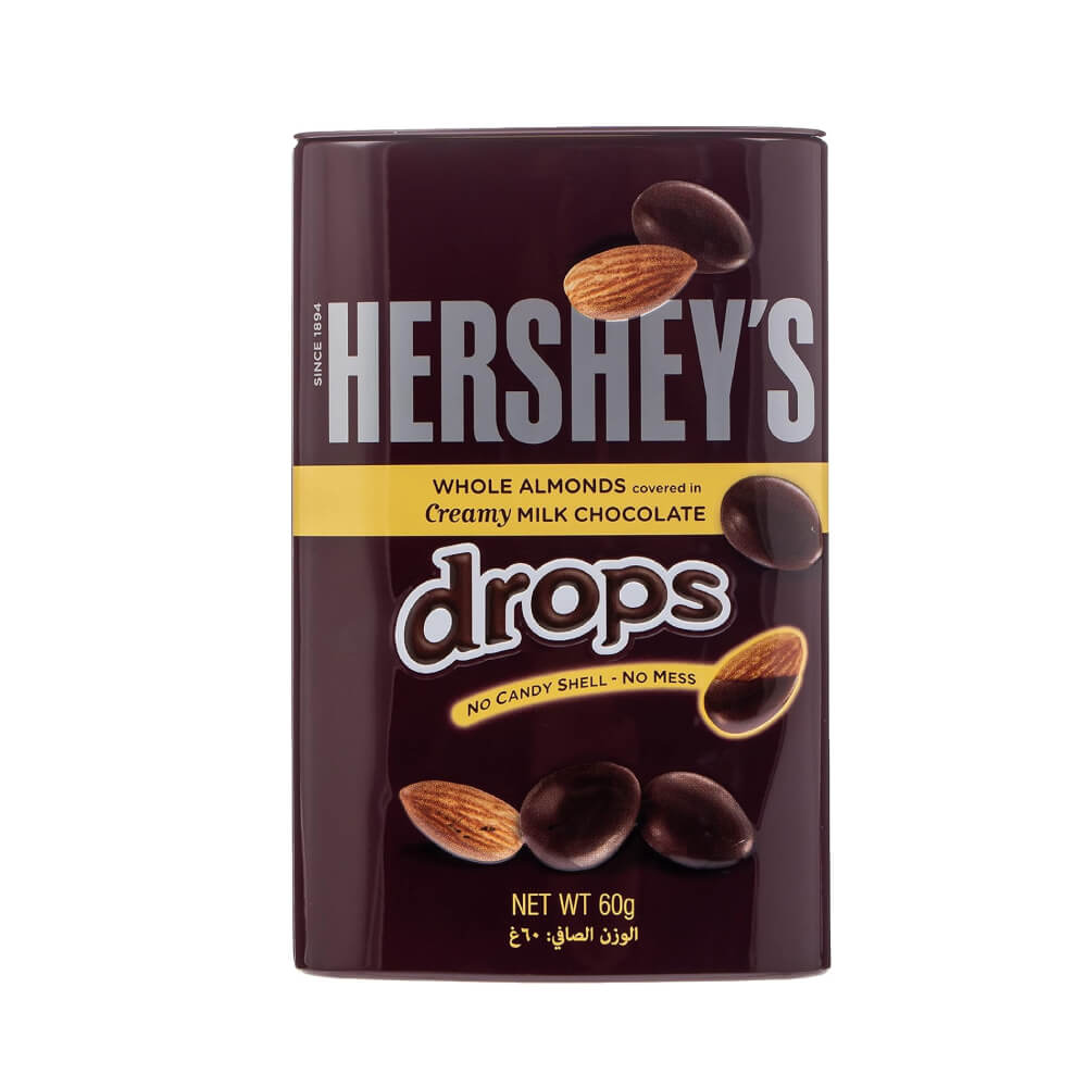 Hershey's Drops Whole Almond Covered in Creamy Milk Chocolate 60gm
