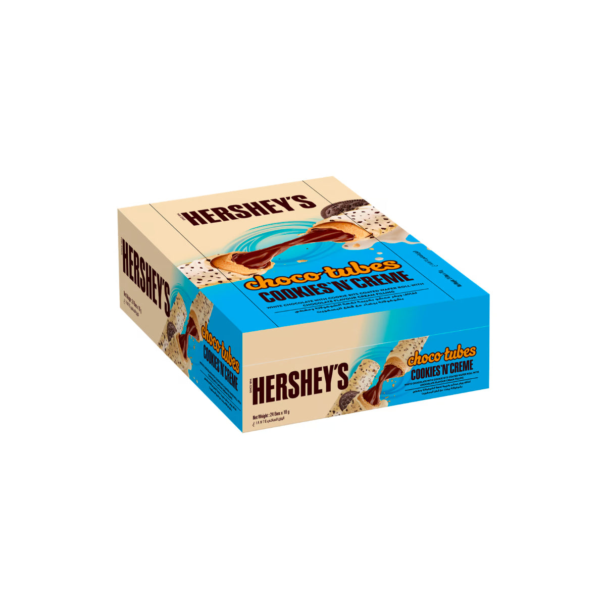 Hershey's Cookies N Creme Choco Tubes Wafer Roll 24x18g