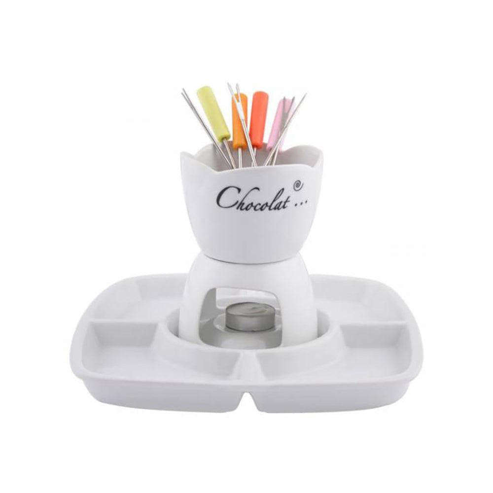 Shallow Fondue Set With 4 Compartments