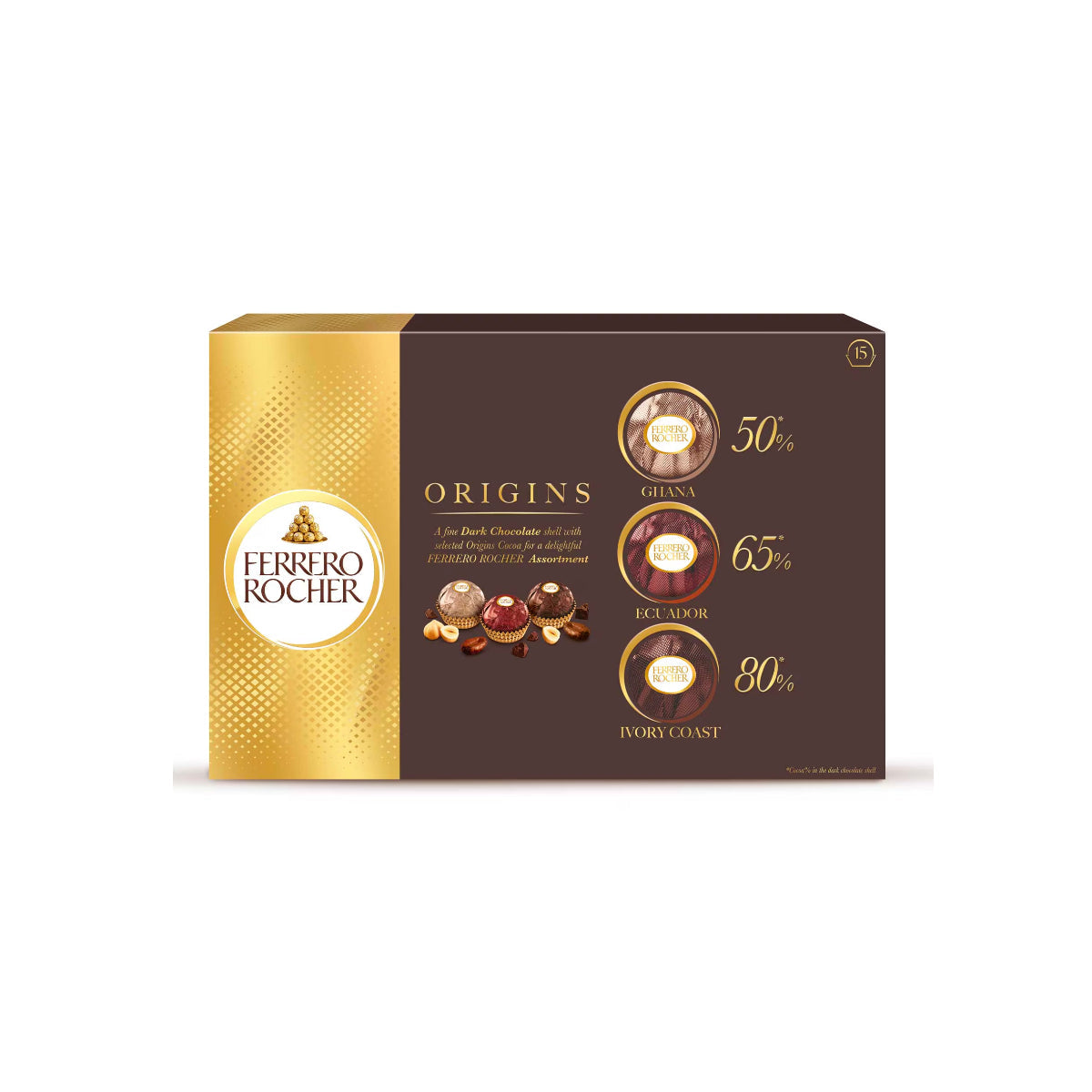 Ferrero Rocher Origins Assortment Dark Chocolate 15 Rocher 187.5g
