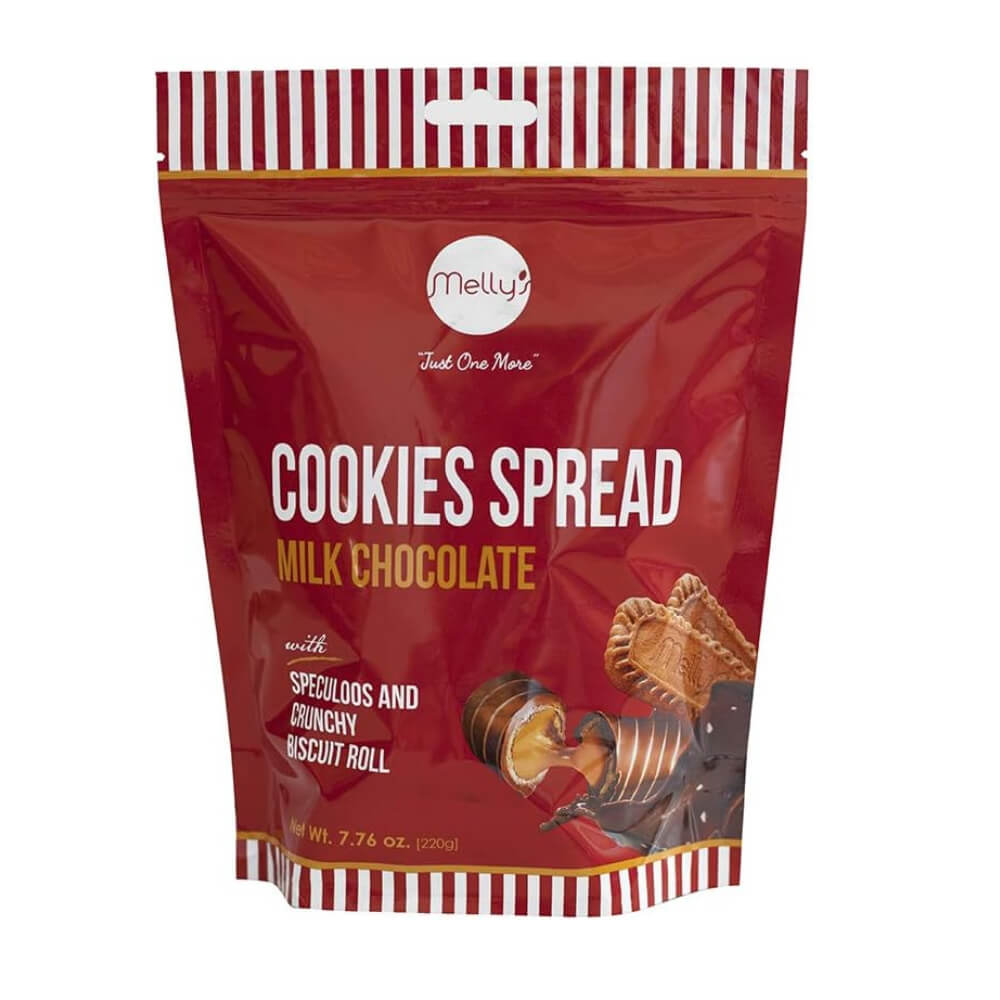Melly's Cookies Spread MIlk Chocolate Biscuit Rolls 220gm