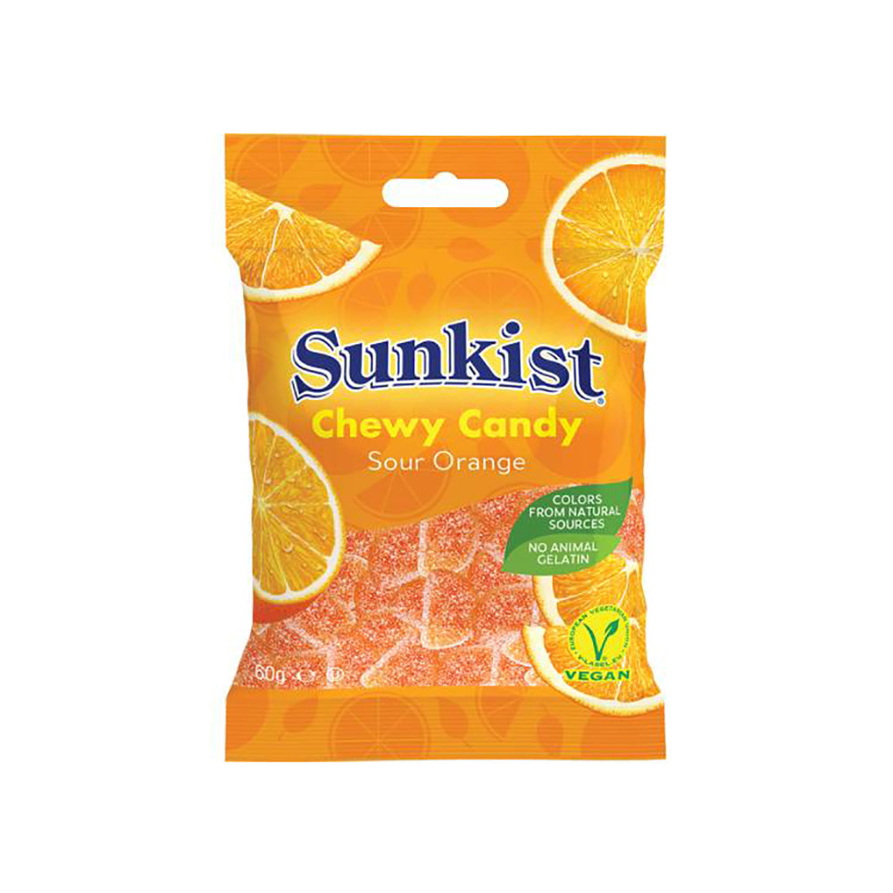 JB Sunkist Sour Chewy Candy Orange 60g