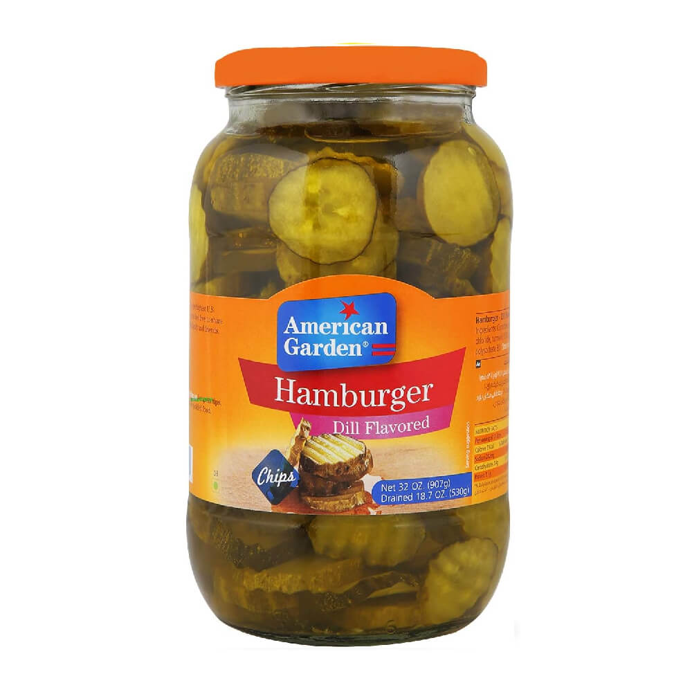 American Garden Hamburger Dill Pickle Chips 907gm