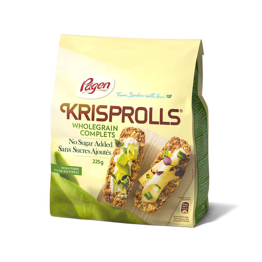Krisprolls Wholegrain Complets No Sugar 225G