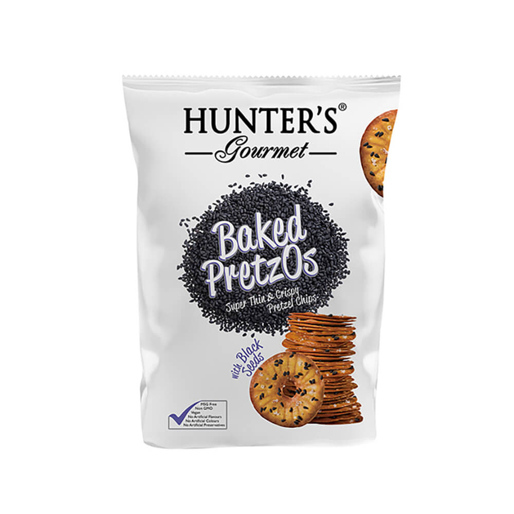 Hunter's Gourmet Baked Pretzos w/ Black Seeds 180G