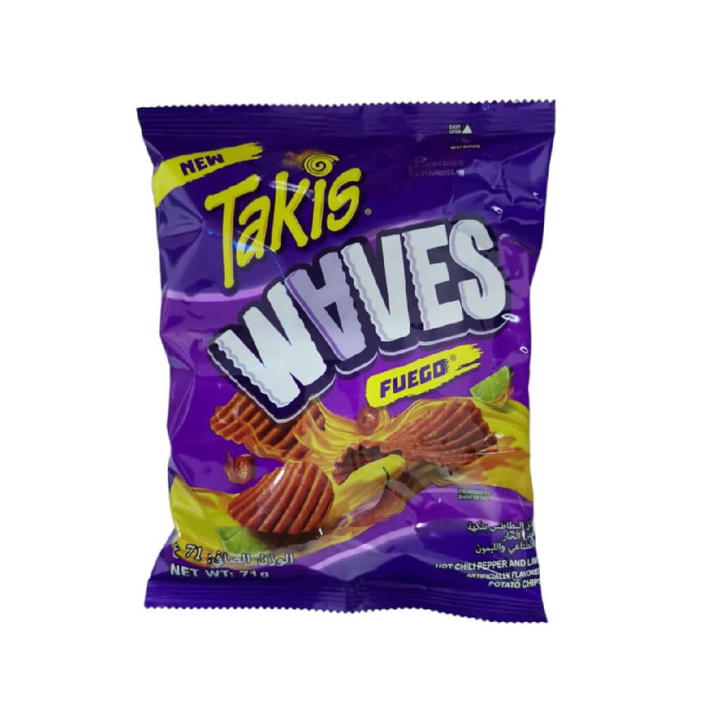 Takis Waves Fuego Hot Chili Pepper and Lime Potato  Chips 71gm