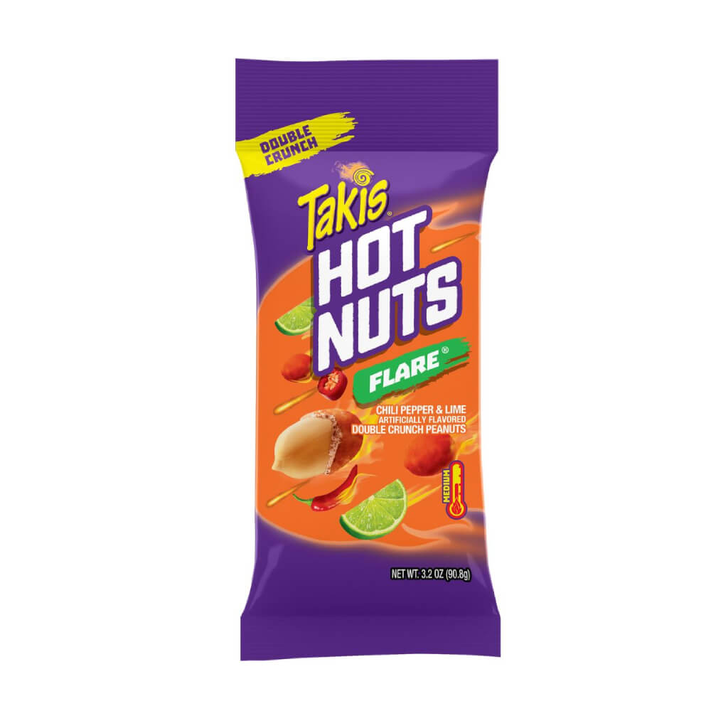 Takis Hot Nuts Flare Chili Pepper & Lime Double Crunch Peanuts 90.8gm