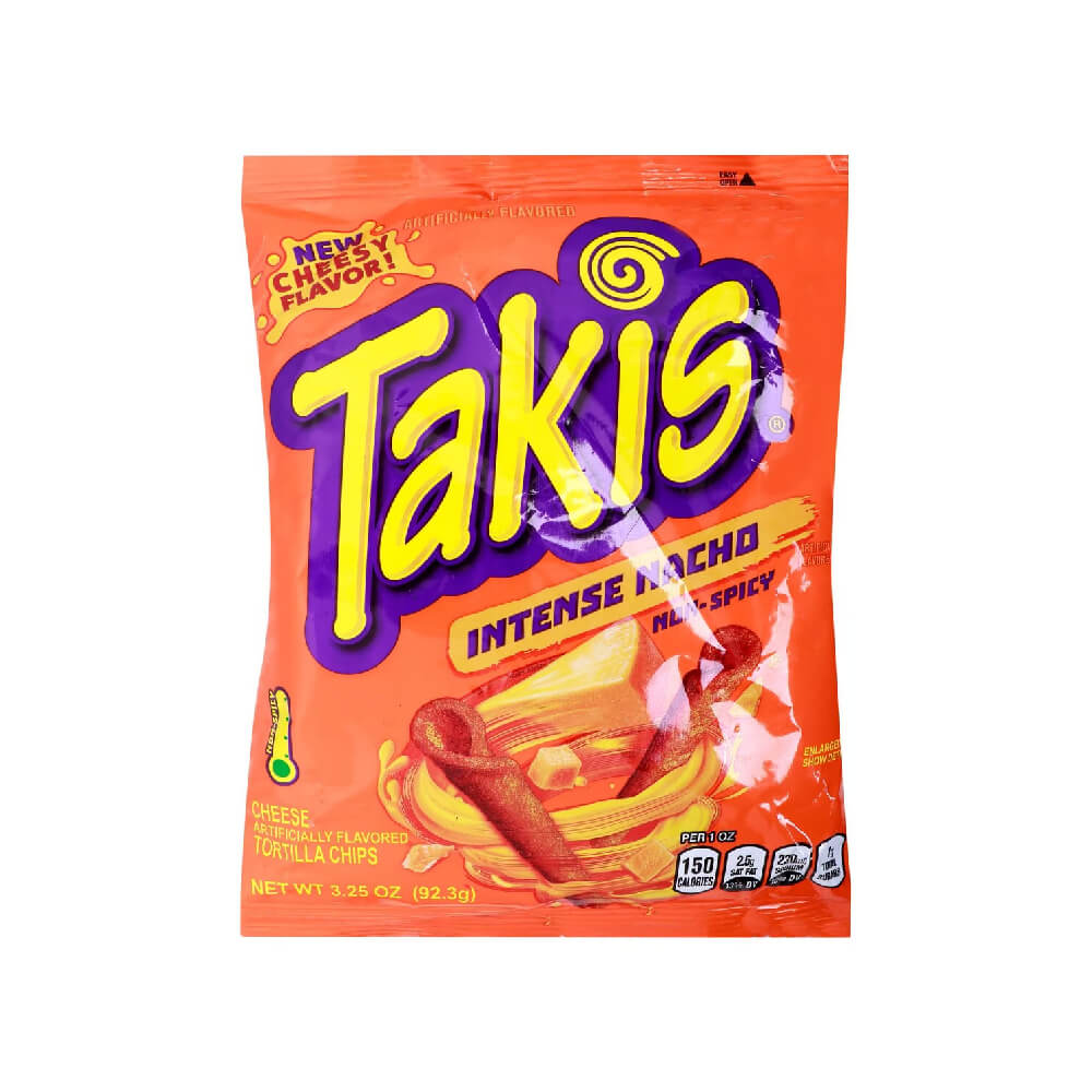 Takis Intense Nacho Cheese Non Spicy Tortilla Chips 92.3g