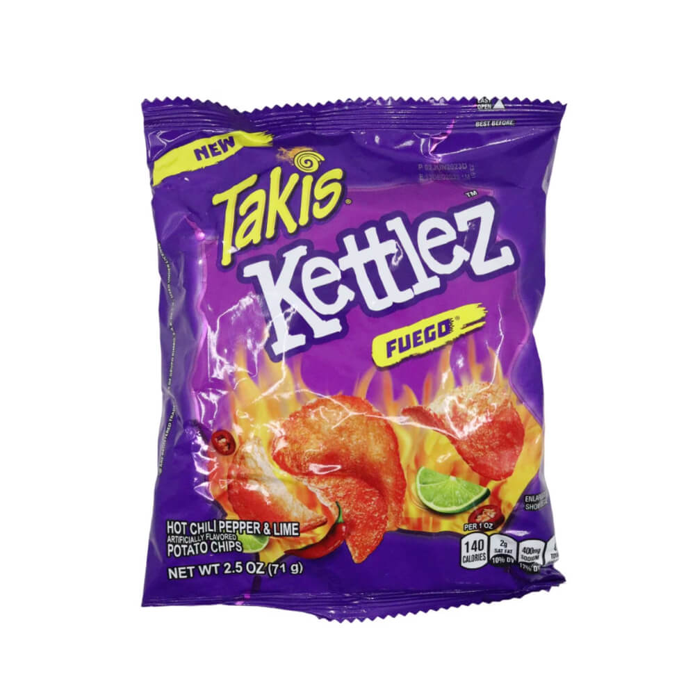 Takis Kettlez Fuego Hot Chili Pepper & Lime Potato Chips 71gm