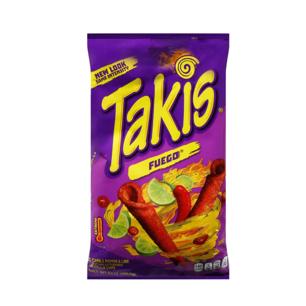 Takis Fuego Hot Chilli Peppers & Lime Tortilla Chips 280gm