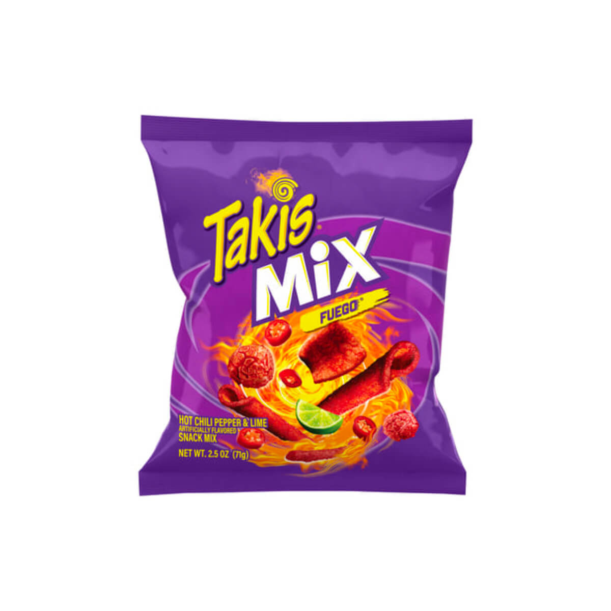 Takis Fuego Mix Hot Chilli Pepper & lime Tortilla Chips 71g
