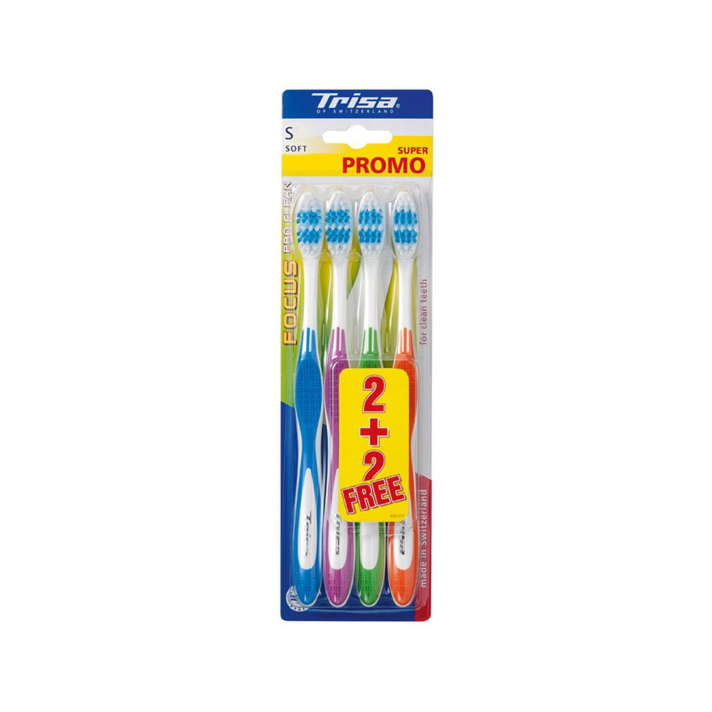 Trisa Toothbrush Focus Soft 2+2 Free