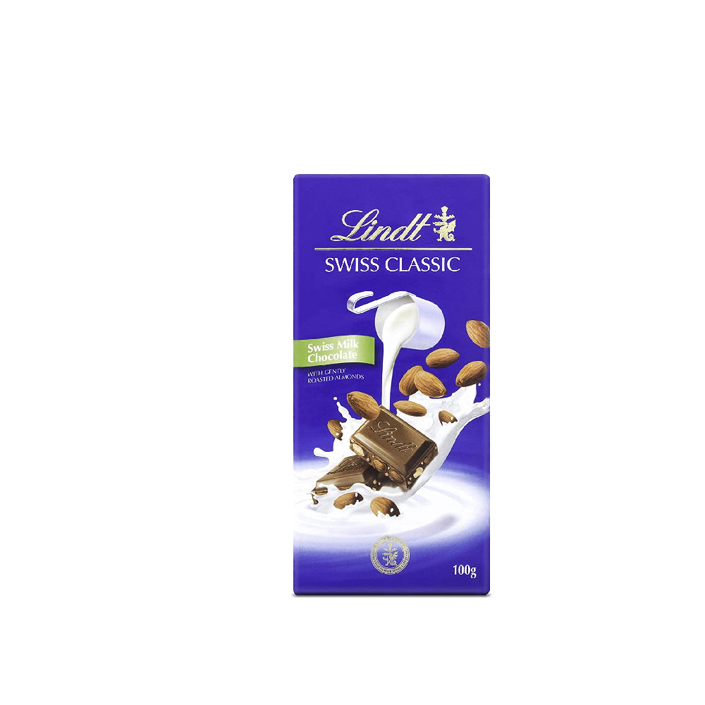 Lindt Swiss Classic Milk Choco w/ Whole Almnd 100G