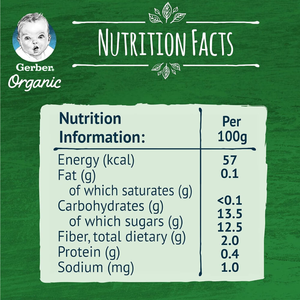 Gerber Organic Puree Apple Baby Food 90g