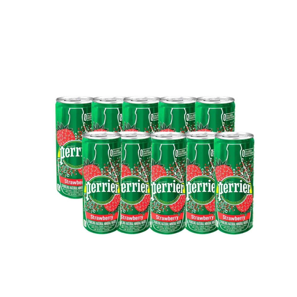 Perrier Sparkling Water Strawberry Slim Can 250mlx10