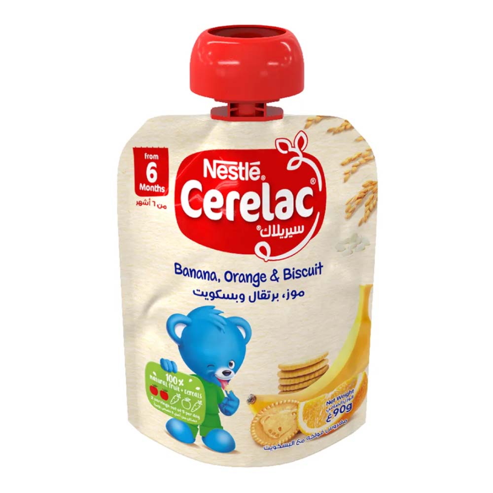 Cerelac Fruit Puree Banana&Orange Bisc. Pouch 90G