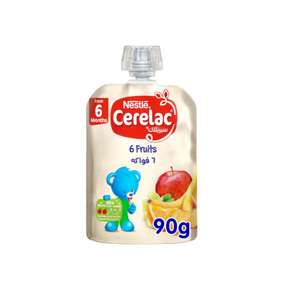 Cerelac Fruit Puree 6 Fruits Pouch 90G