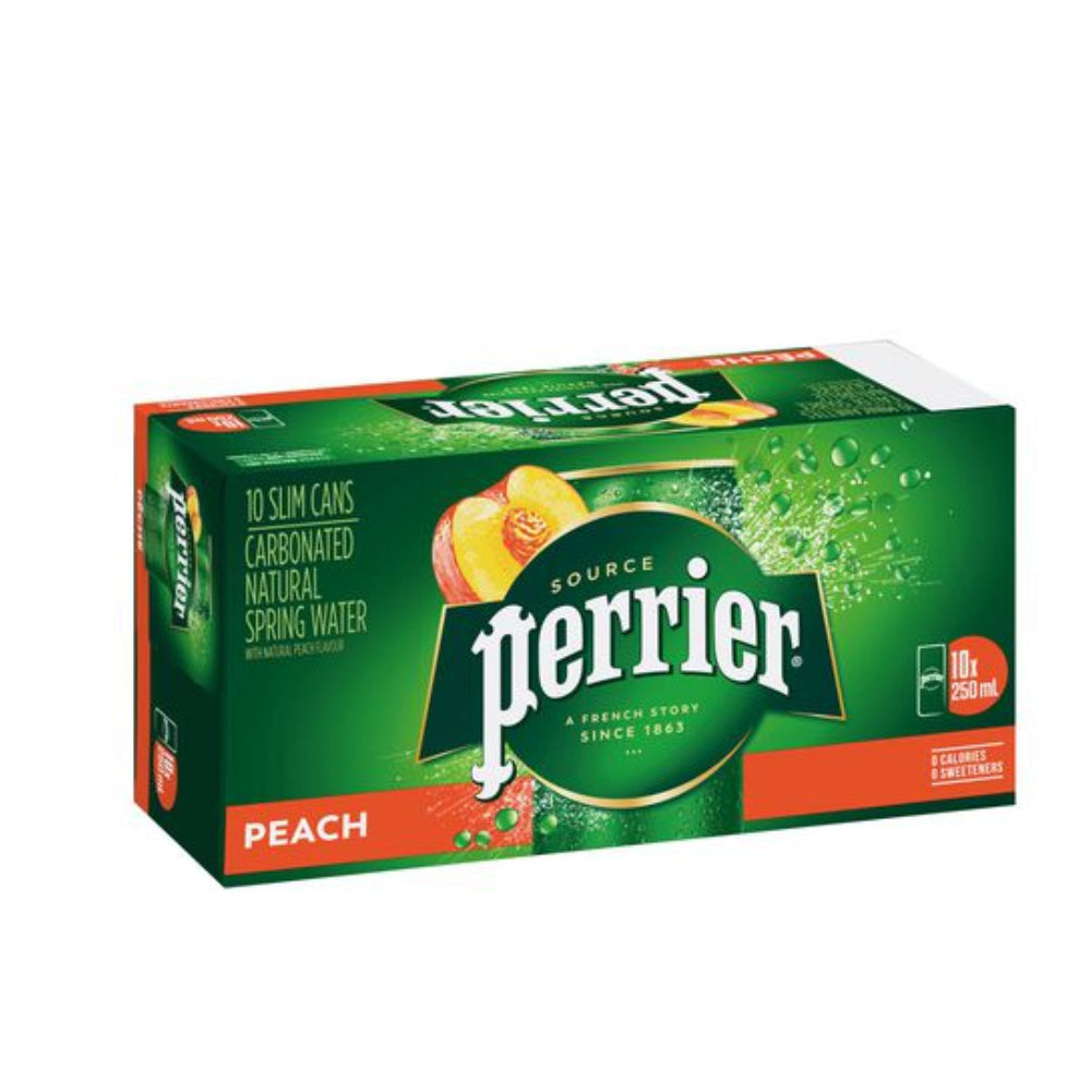 Perrier Sparkling Water Peach Slim Can 250mlx10