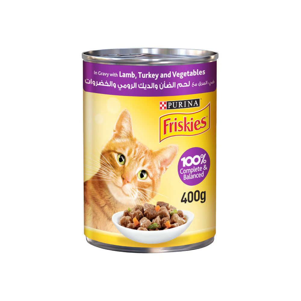 Purina Friskies Lamb Turkey & Vegetable in Gravy Wet Cat Food 400gm