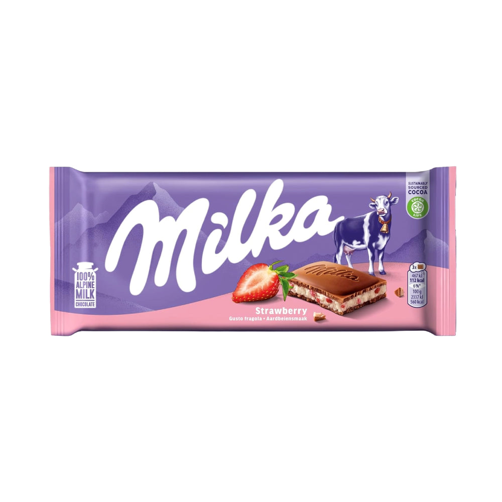 Milka Strawberry Alpine Milk Chocolate 100gm