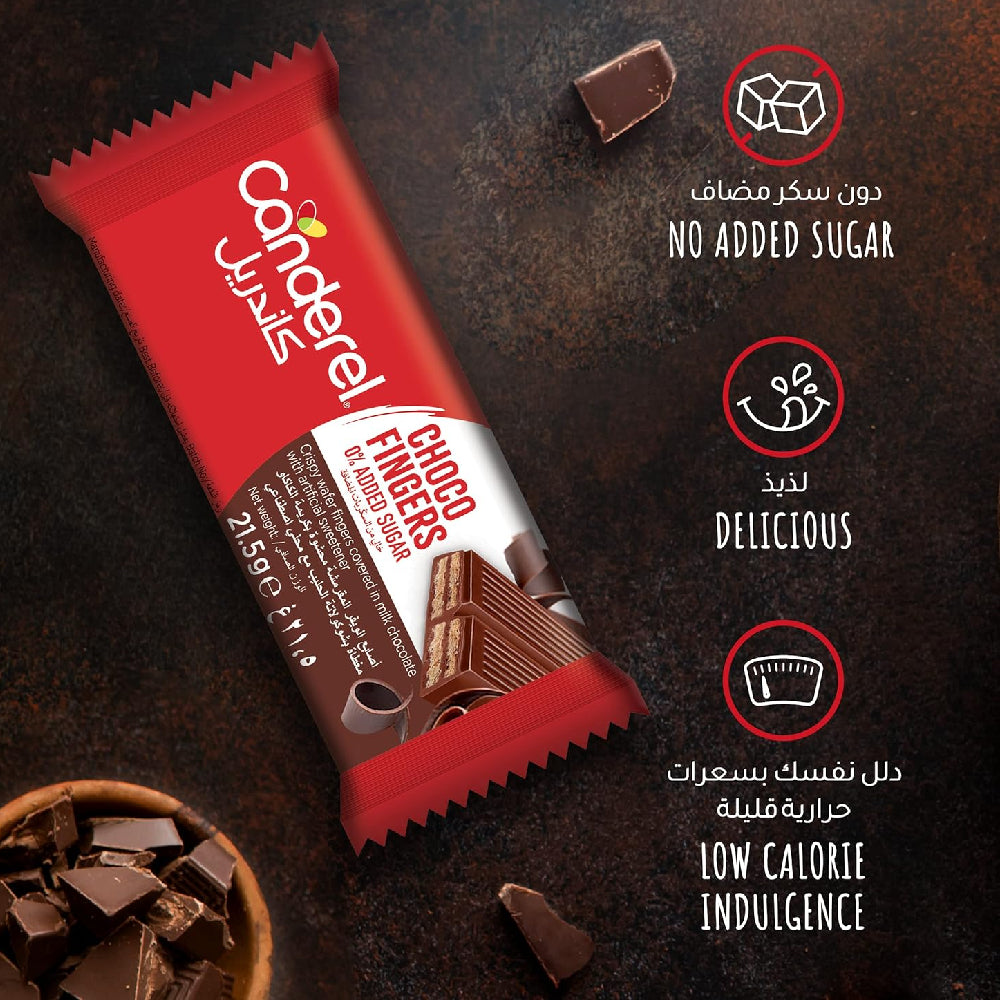 Canderel Choco Fingers Milk Chocolate 0% No Added Sugar 21.5g