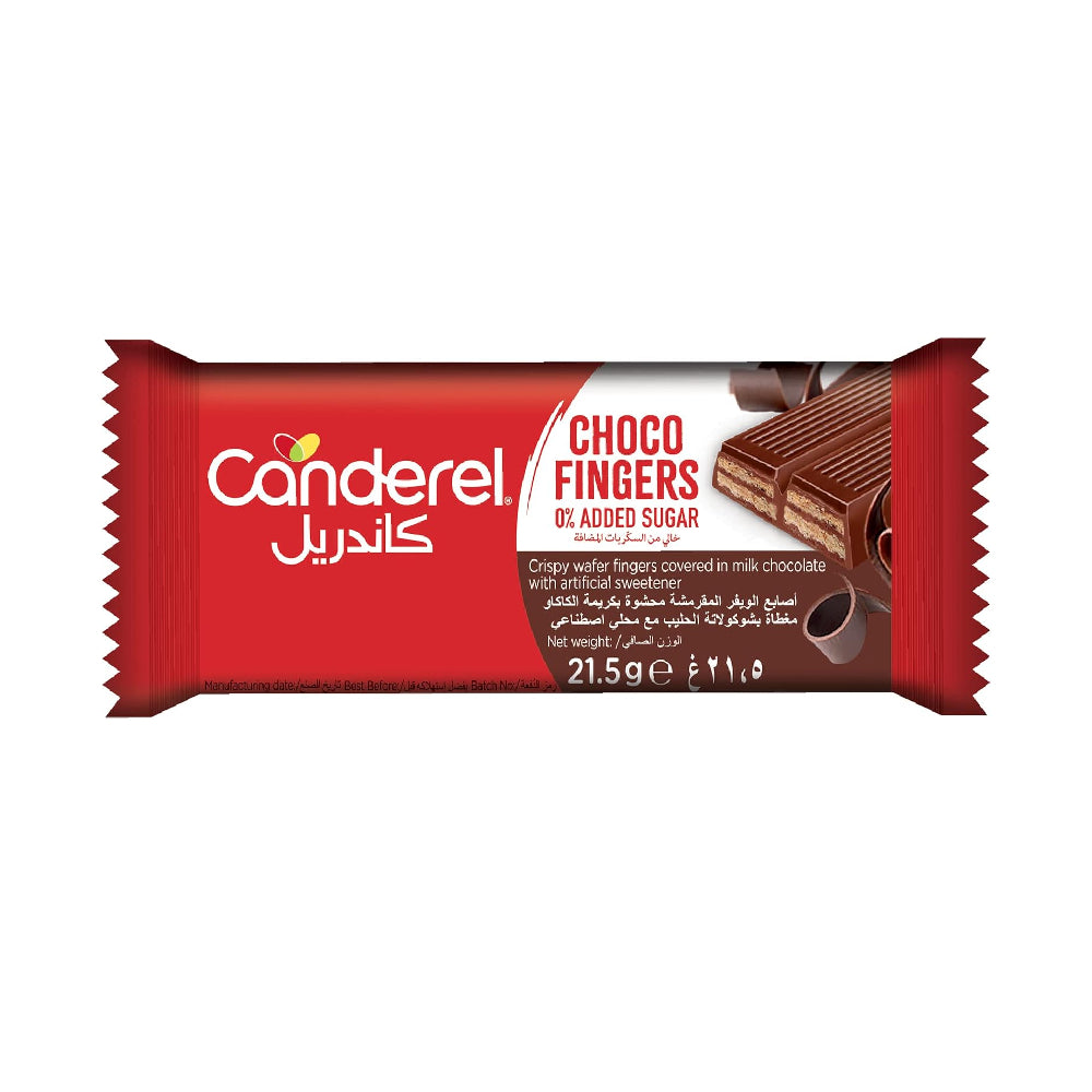 Canderel Choco Fingers Milk Chocolate 0% No Added Sugar 21.5g