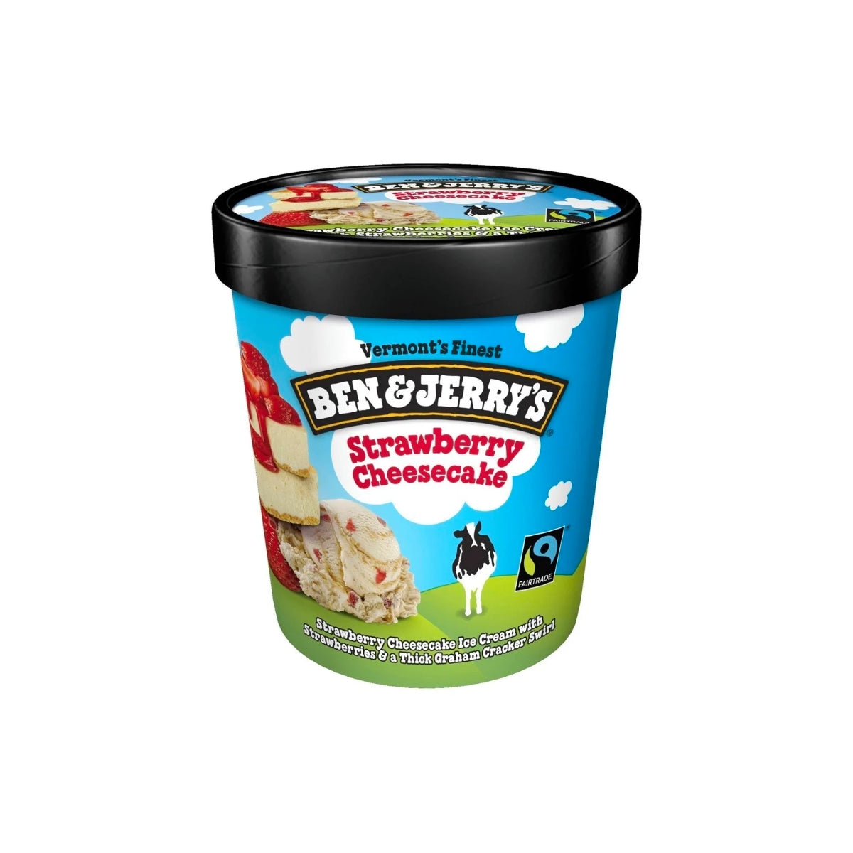 Ben & Jerry's Strawberry Cheesecake & Thick Graham Cracker Swirl Ice Cream 473ml