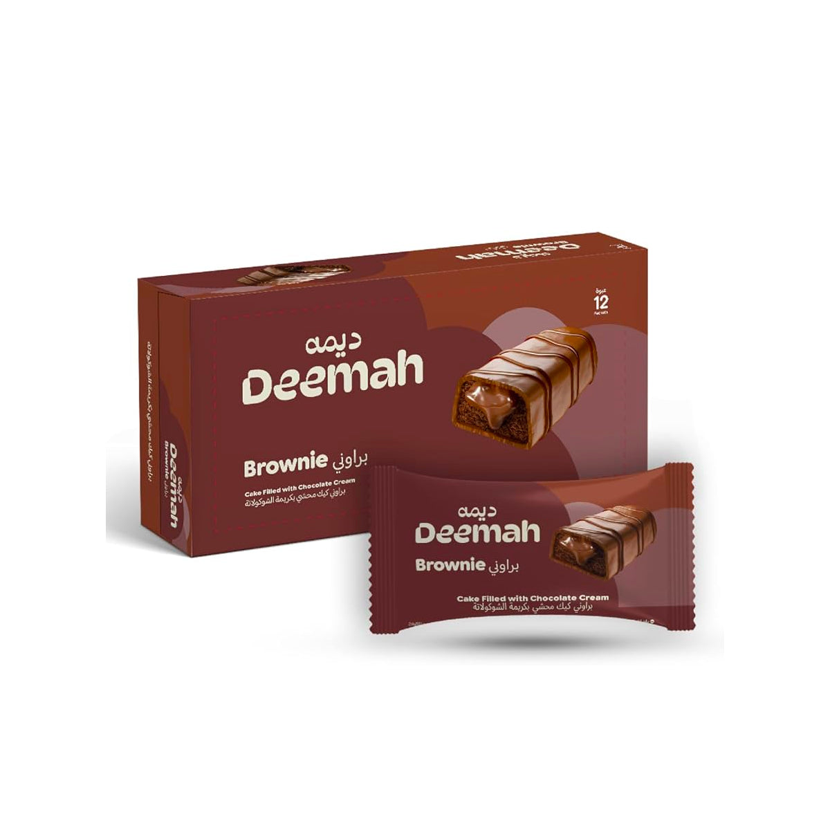 Deemah Brownie Cake Filled With Chocolate Cream 12x37g