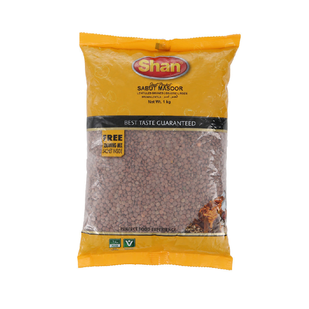 Shan Masoor Whole Brown Lentil 1Kg