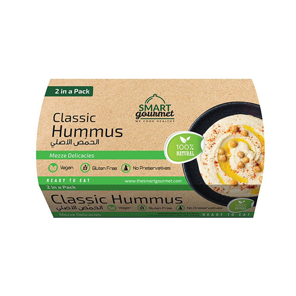 Smart Gourmet Classic Hummus Plain Container 225Gx2