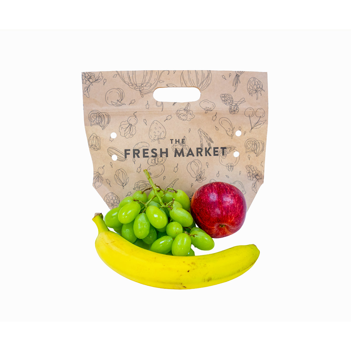 Mix Fruits Pouches (Banana+Apple+Grapes) Approx-615gm Pack