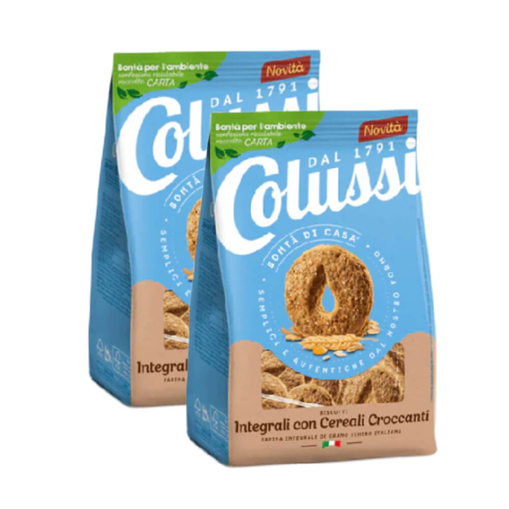 Colussi Whole Wheat Biscuit With Cereals 300Gm 1+1 Free