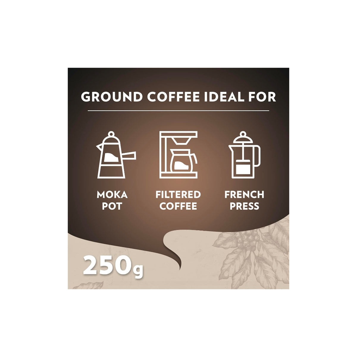 Lavazza Caffe Espresso Classico 100% Arabica Ground Coffee Medium Roast 250g