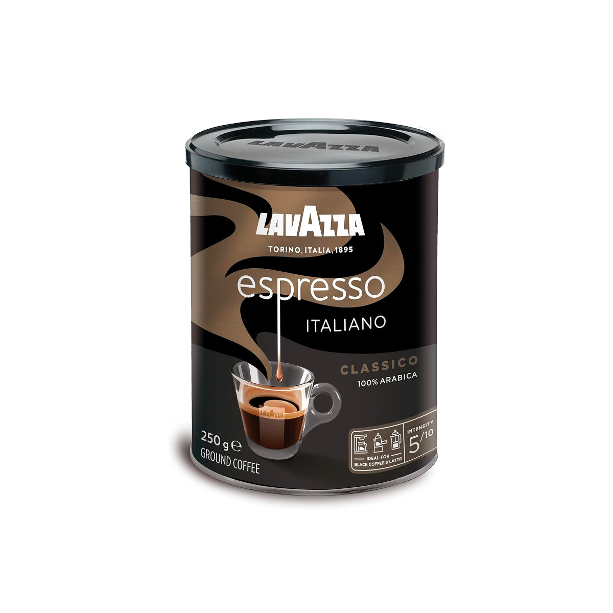 Lavazza Caffe Espresso Classico 100% Arabica Ground Coffee Medium Roast 250g