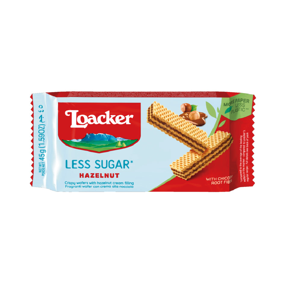 Loacker Classic Less Sugar Hazelnut Wafers 45G
