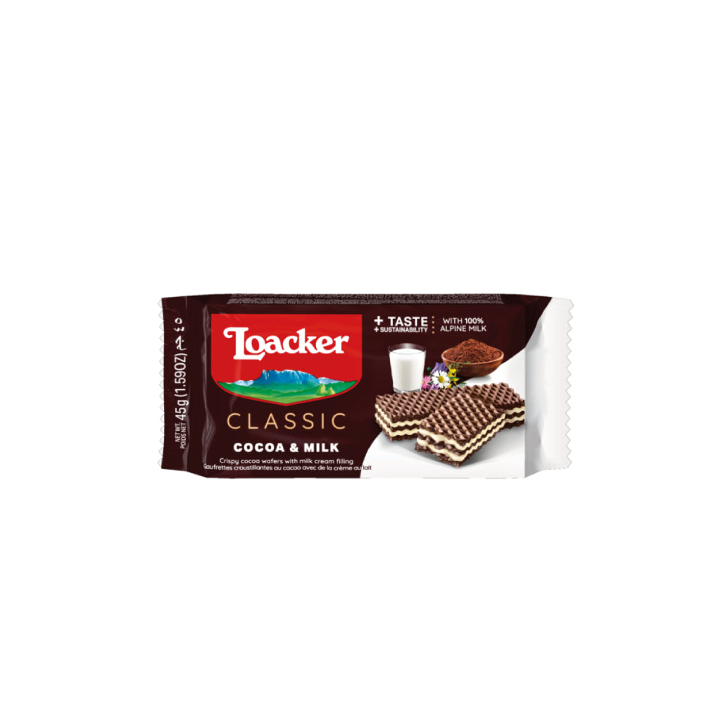 Loacker Cacoa Milk Wafers 45G