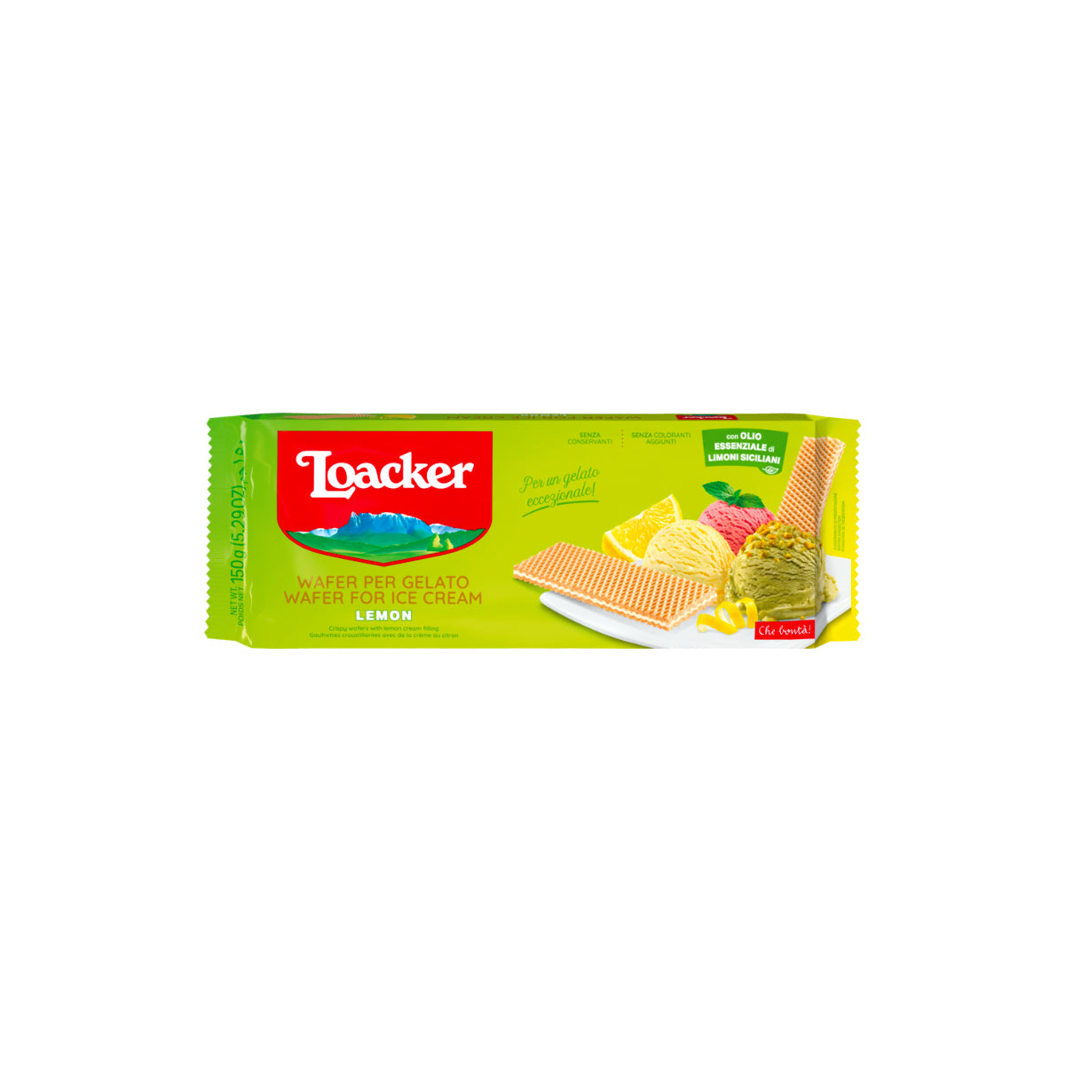 Loacker Lemon Wafer For Ice Cream 150g
