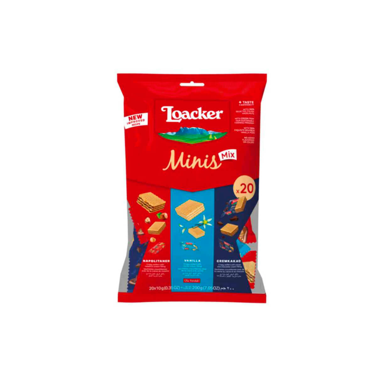 Loacker Classic Minis Mix Napolitaner Cremkakao And Vanilla Wafers 200g