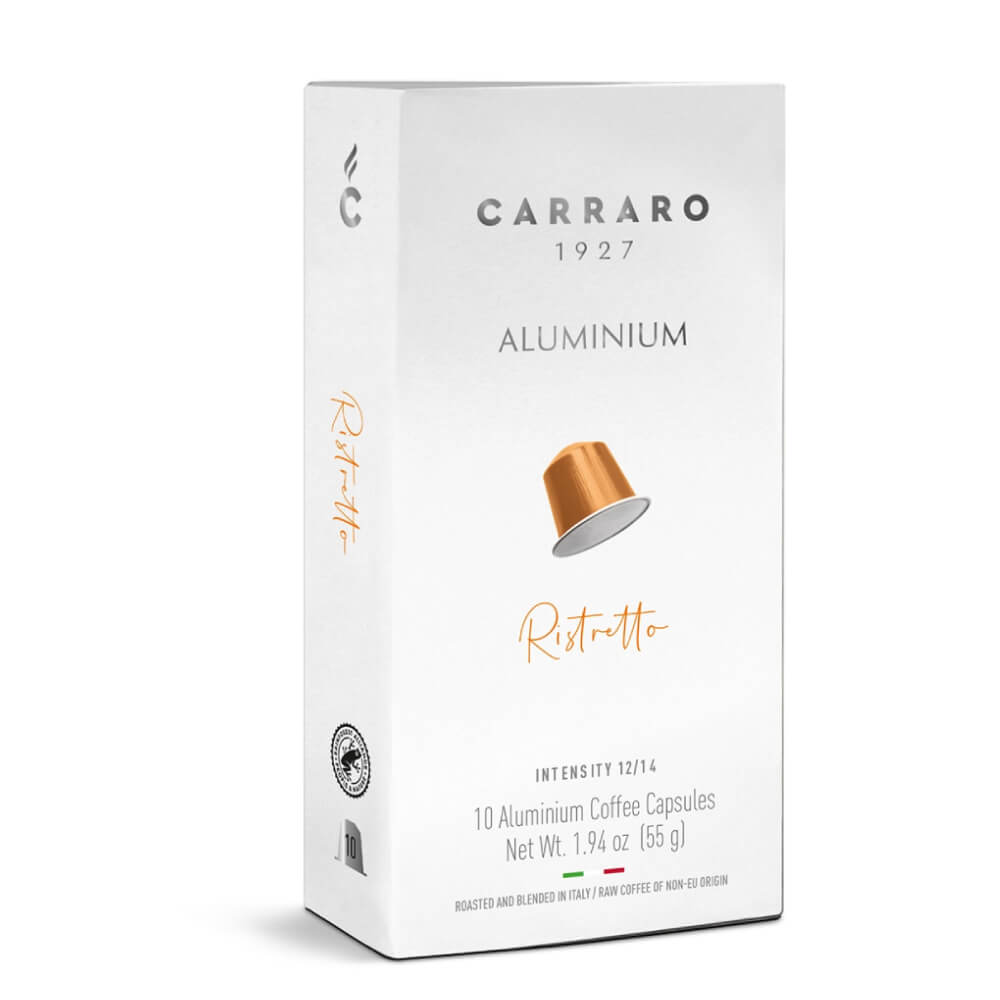 Carraro Aluminium Ristretto Nespresso Compatible Coffee Pods 55gm